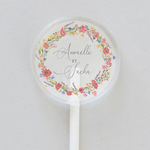 Sucette de mariage Vermillon à personnaliser