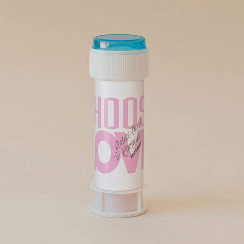 Tube à bulle de mariage Choose love à personnaliser