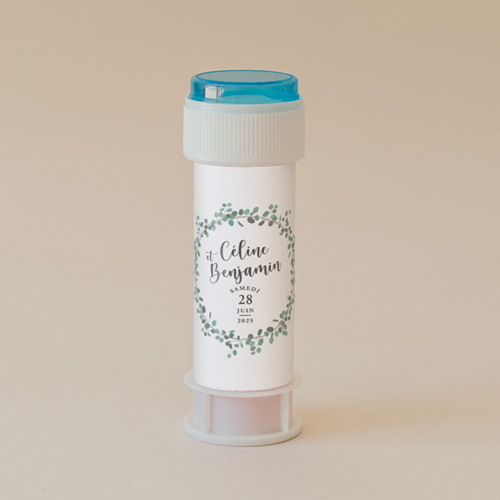 Tube à bulle de mariage Couronne Verte à personnaliser