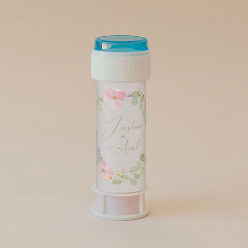 Tube à bulle de mariage Rosée à personnaliser