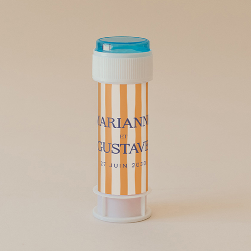 Tube à bulle de mariage Stripes Orange à personnaliser