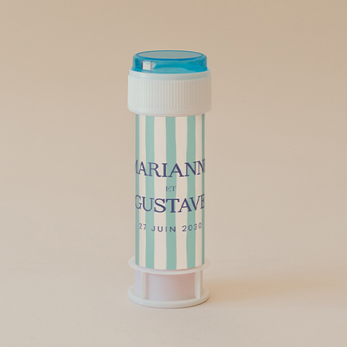 Tube à bulle de mariage Stripes Vert à personnaliser