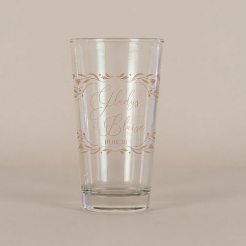 Verre à bière de mariage Alouette à personnaliser