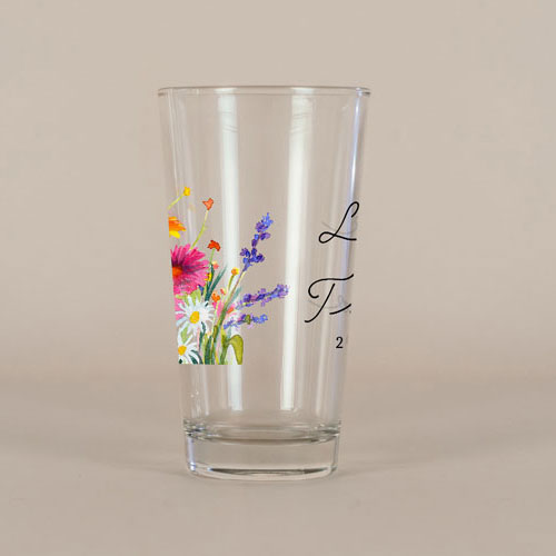 Verre à bière de mariage Bucolique à personnaliser