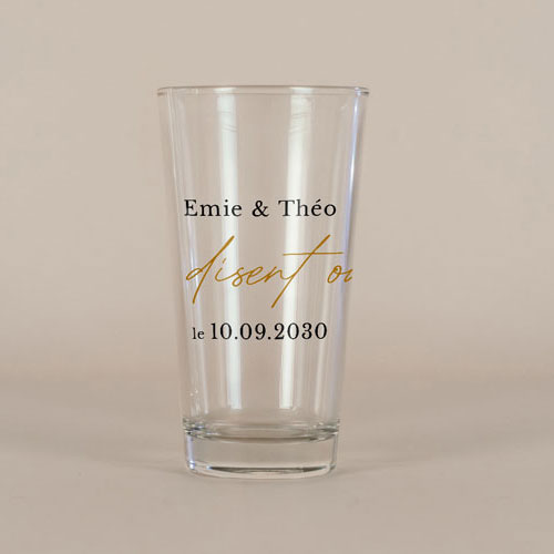 Verre à bière de mariage Champagne à personnaliser