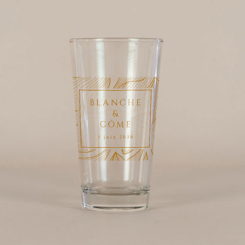 Verre à bière de mariage Chantilly à personnaliser