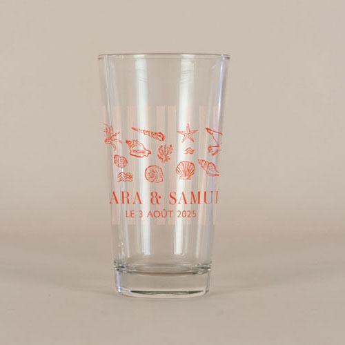 Verre à bière de mariage Coralia à personnaliser