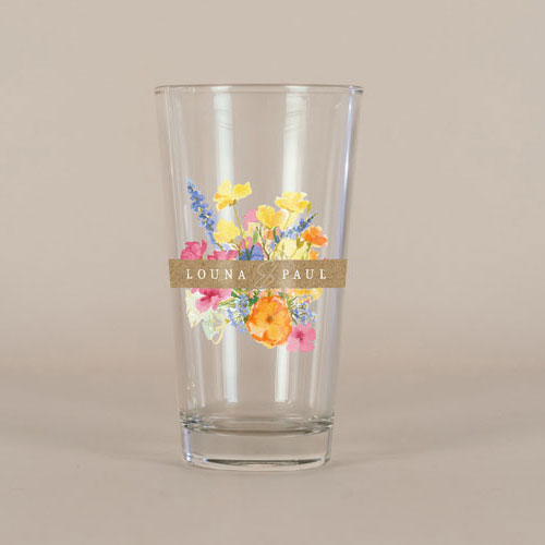 Verre à bière de mariage Corolle à personnaliser