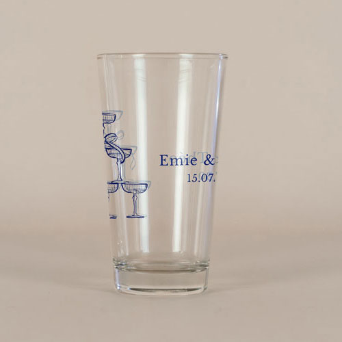 Verre à bière de mariage Cristel à personnaliser