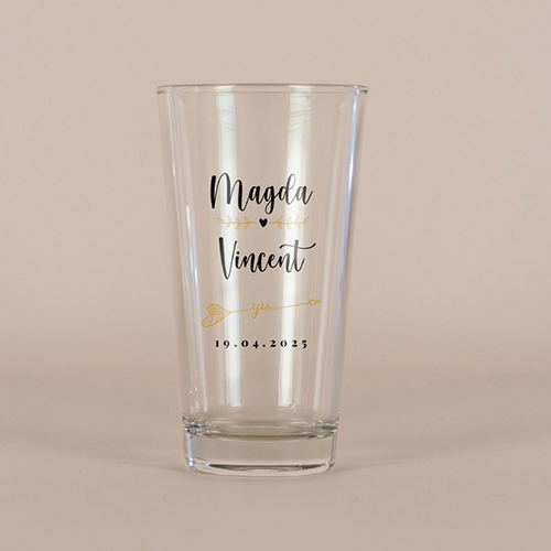 Verre à bière de mariage Flèche One à personnaliser