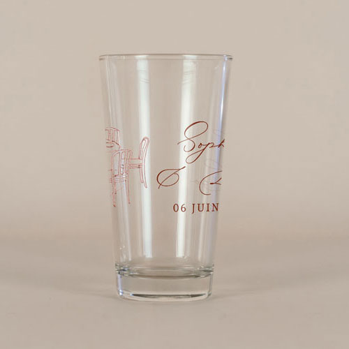 Verre à bière de mariage La Bâtisse à personnaliser