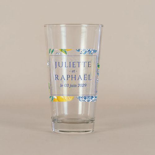 Verre à bière de mariage Lemon Vibes à personnaliser