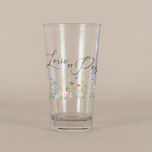 Verre à bière de mariage Lisière à personnaliser