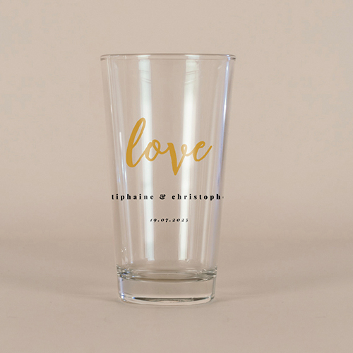 Verre à bière de mariage Love one à personnaliser