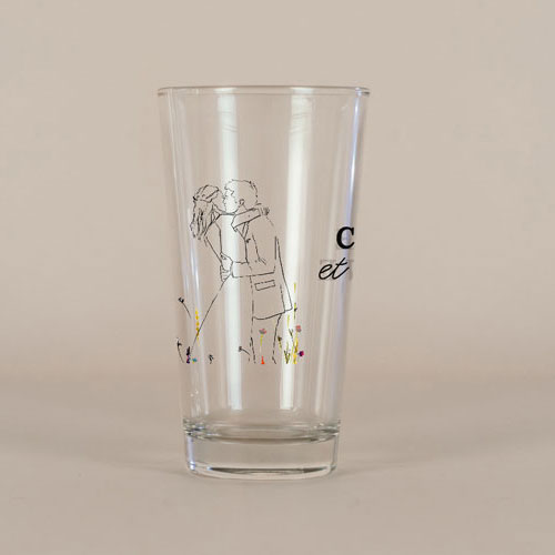 Verre à bière de mariage Ôde à personnaliser