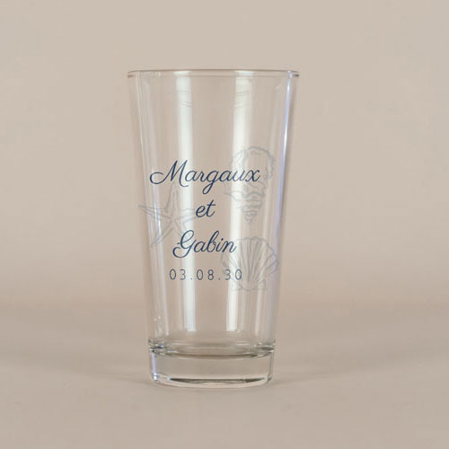 Verre à bière de mariage Paloma à personnaliser