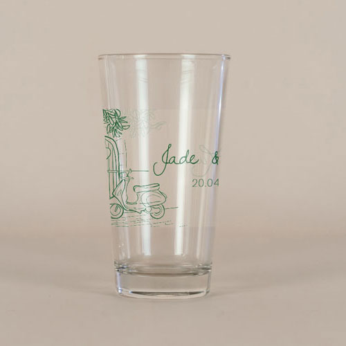 Verre à bière de mariage Stella à personnaliser