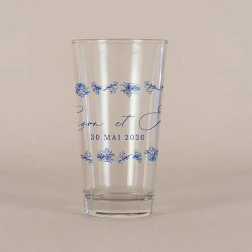Verre à bière de mariage Volute à personnaliser