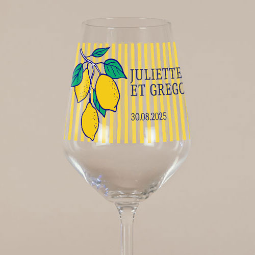 Verre à vin de mariage Acidulé à personnaliser