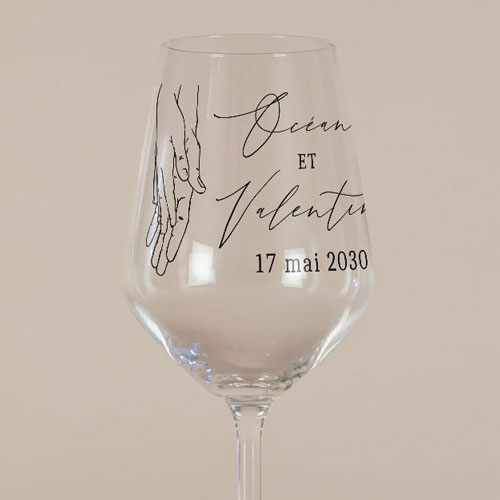 Verre à vin de mariage Alliance à personnaliser