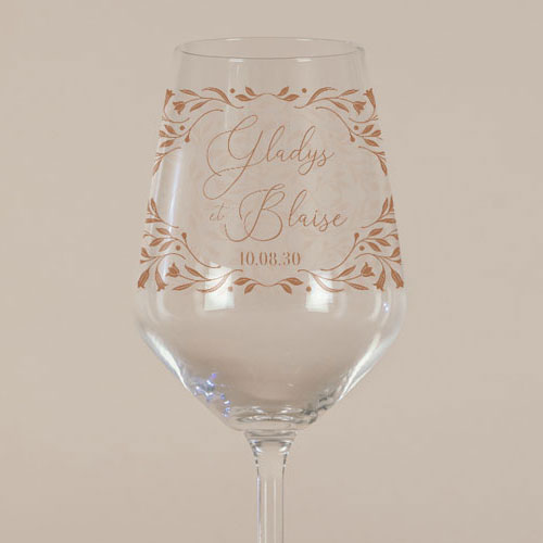 Verre à vin de mariage Alouette à personnaliser