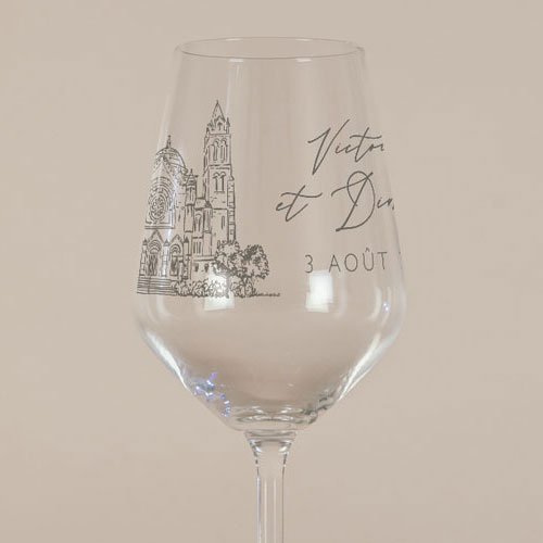 Verre à vin de mariage Basilia à personnaliser