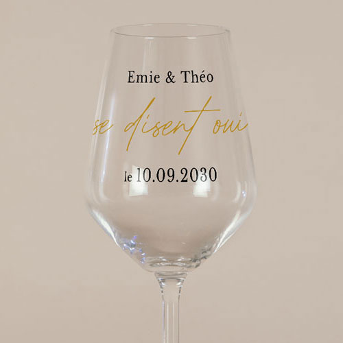 Verre à vin de mariage Champagne à personnaliser