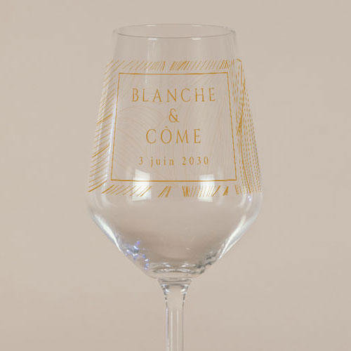 Verre à vin de mariage Chantilly à personnaliser