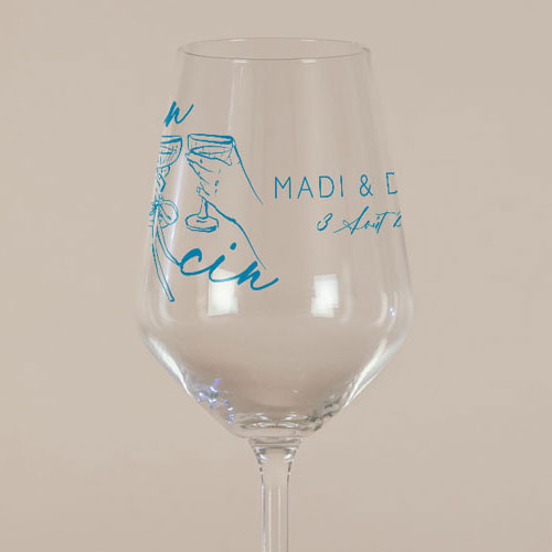 Verre à vin de mariage Cincin à personnaliser