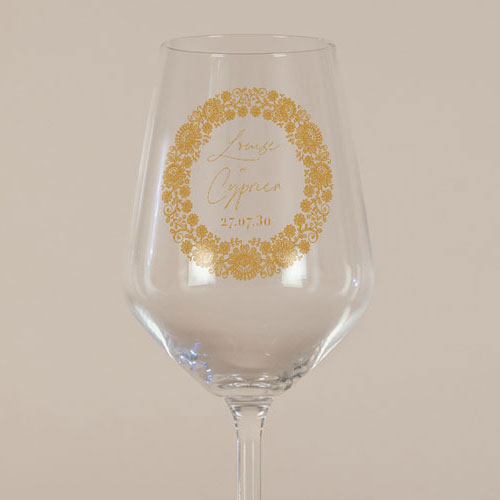 Verre à vin de mariage Clovelly à personnaliser