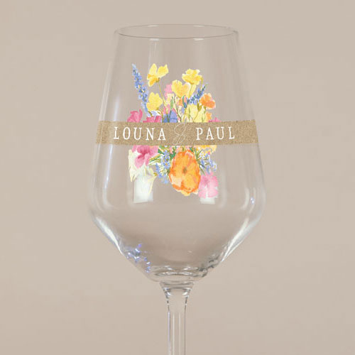 Verre à vin de mariage Corolle à personnaliser