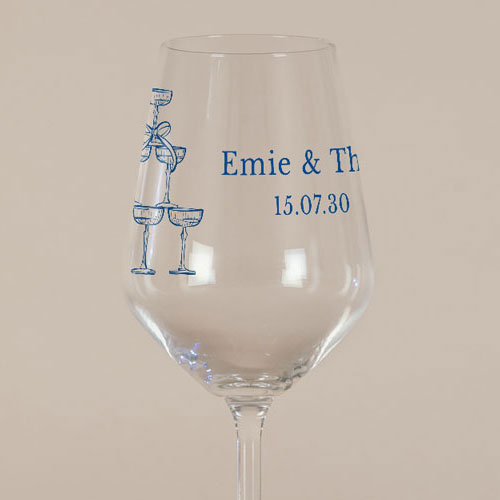 Verre à vin de mariage Cristel à personnaliser