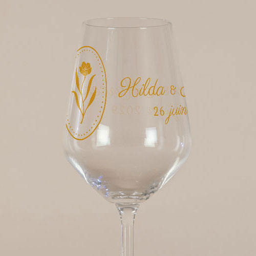 Verre à vin de mariage Ivyrose à personnaliser