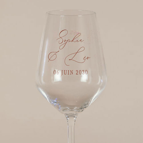 Verre à vin de mariage La Bâtisse à personnaliser