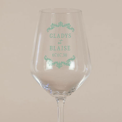 Verre à vin de mariage Lacewood à personnaliser