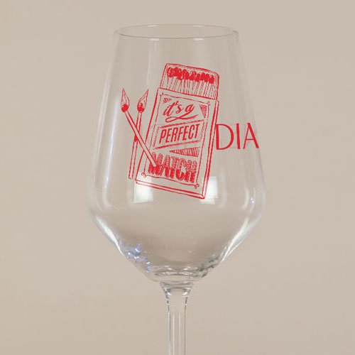 Verre à vin de mariage Le Match à personnaliser