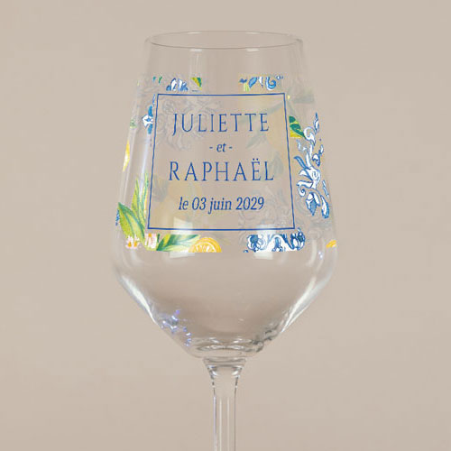Verre à vin de mariage Lemon Vibes à personnaliser