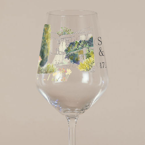 Verre à vin de mariage Mas à personnaliser