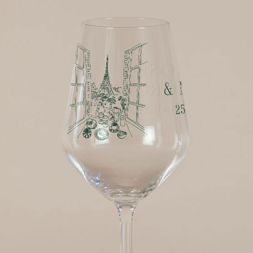 Verre à vin de mariage Paris à personnaliser