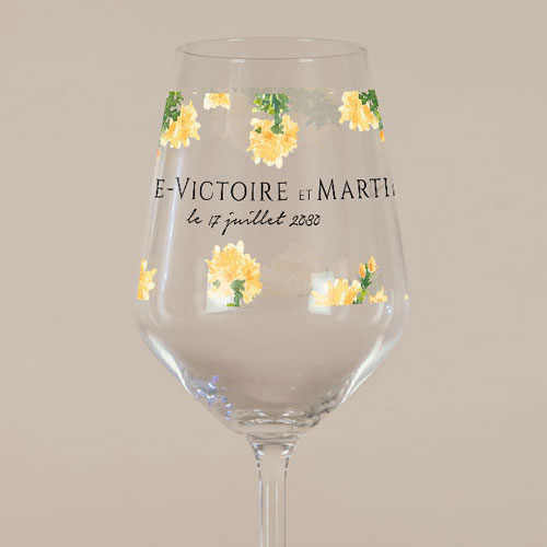 Verre à vin de mariage Solstice à personnaliser