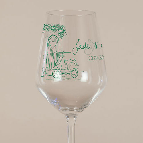 Verre à vin de mariage Stella à personnaliser