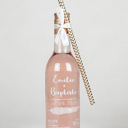 Rosé de mariage Plume à personnaliser