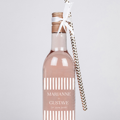 Rosé de mariage Stripes Jaune à personnaliser
